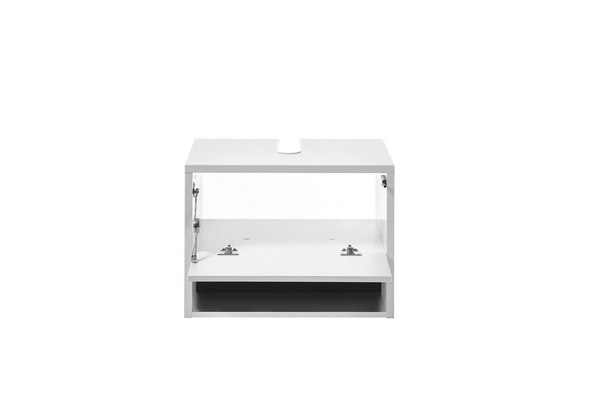 WASCHBECKENUNTERSCHRANK M20 Weiß Hochglanz & Anthrazit 60/44/46 cm schmal - Weiß Hochglanz/Anthrazit, Holzwerkstoff (60/44/46cm) - Livojo