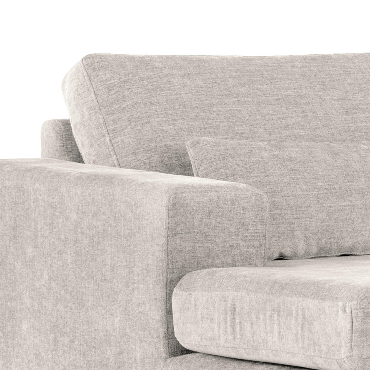 WOHNLANDSCHAFT mit Longchair - Eichefarben/Grau, Eichenholz/Textil (371/81/219cm) - home24