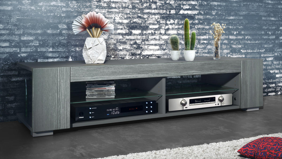 LOWBOARD Movie Avola-Anthrazit - Anthrazit, Holzwerkstoff (134.5/30.5/38.5cm) - Vladon