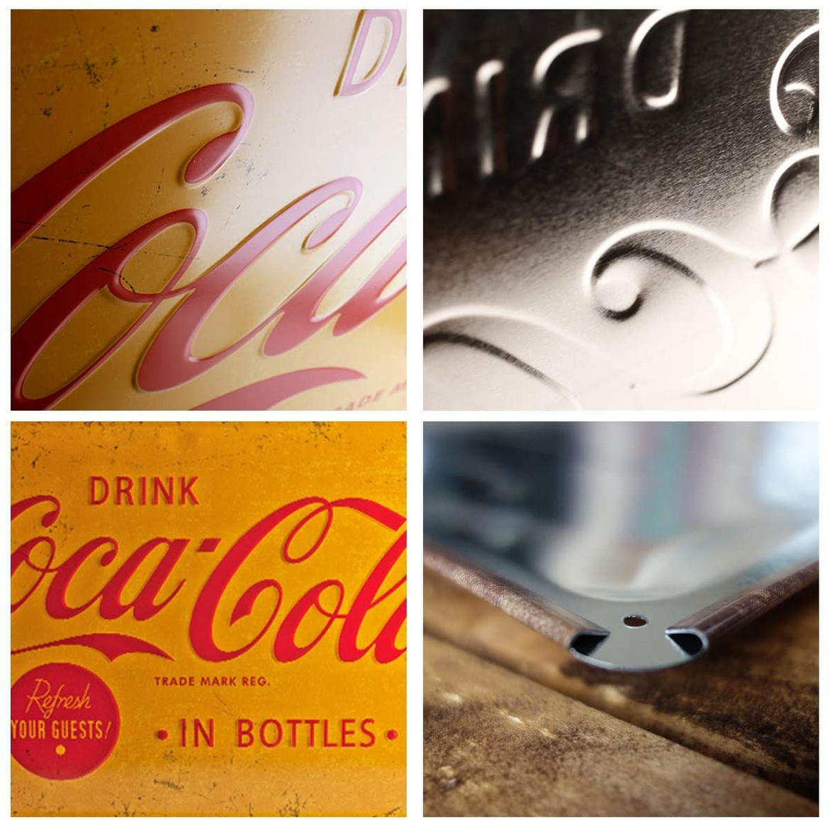 BLECHSCHILD 40/60 cm Coca Cola Logo Yellow - Multicolor, Metall (60/40/1cm) - Nostalgic-Art