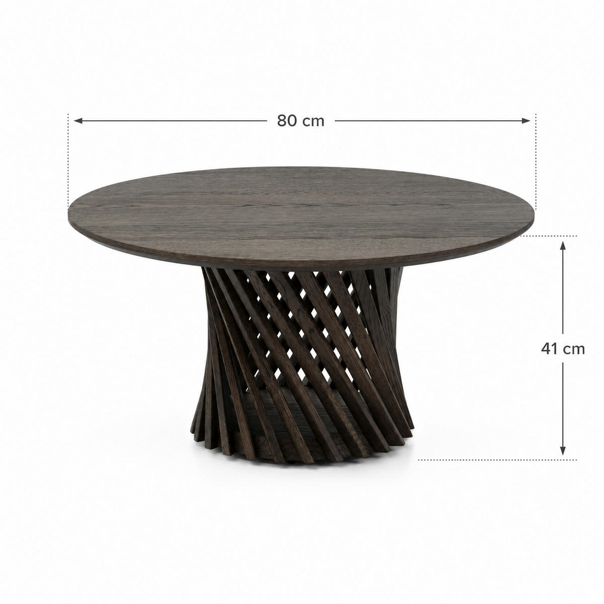 COUCHTISCH Emma 80, Braune Massiveiche - Braun, Holz (80/60/40cm) - WOODEK