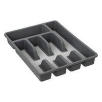 BESTECK-ORGANIZER 26,5/36,5/5 cm - Grau, Kunststoff (26.5/5/36.5cm)