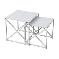 BEISTELLTISCH GEMO 2er Set Weiß - Weiß, Metall (40/40/40cm) - SVITA