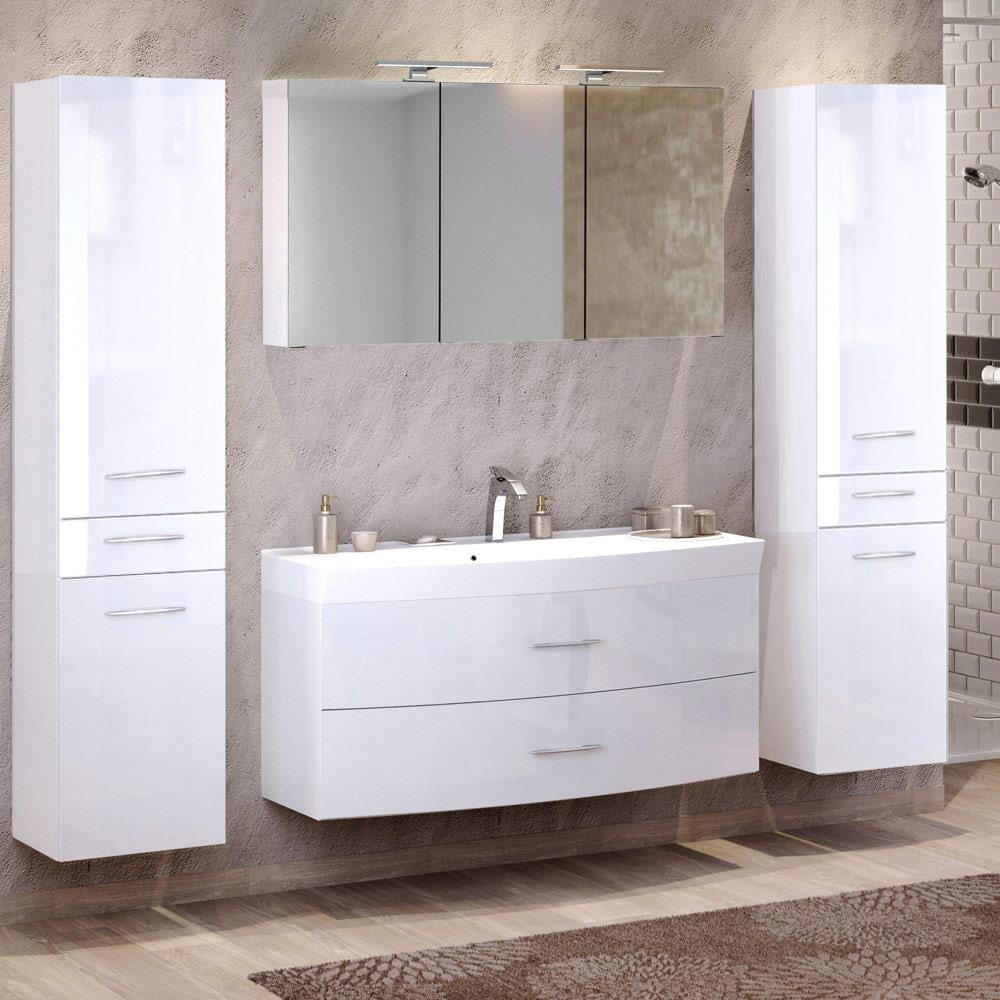 BADMÖBEL-SET 4-TLG. Florido-03 - Weiß, Holzwerkstoff (230/200/47cm) - Lomado