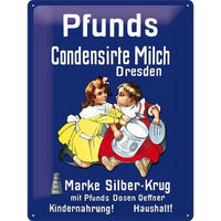 BLECHSCHILD 30/40 cm Pfunds Milch - Multicolor, Metall (30/40/0.2cm) - Nostalgic-Art