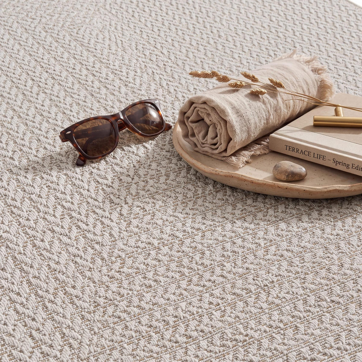 OUTDOORTEPPICH 80/250 cm Waregem 627 - Creme, Kunststoff (80/250cm) - Paco Home
