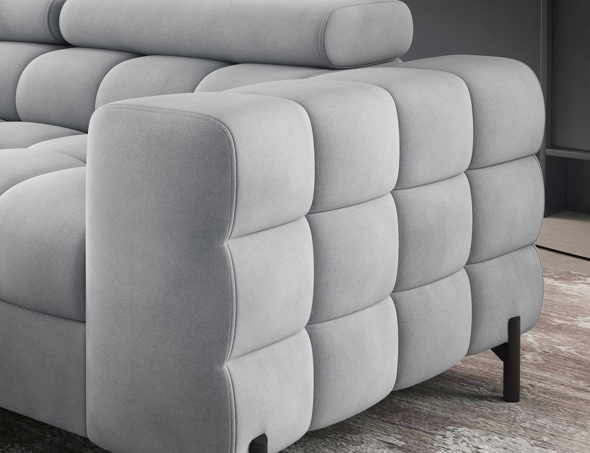 ECKSOFA Ferrucio L - Grau (Paros 05) - Grau, Holzwerkstoff (276/200cm) - Möblo