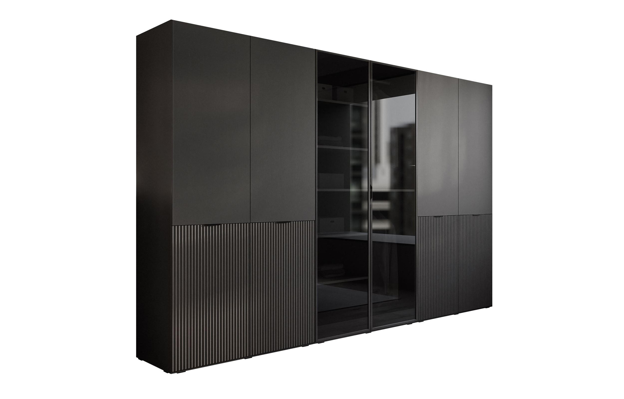 Lookway Kleiderschrank Schwarz 303x200x49 cm
