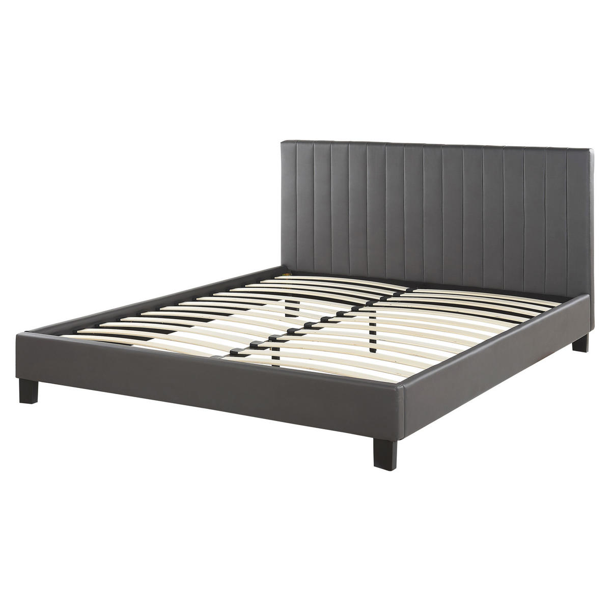 BETT 160/200cm Grau Poitiers - Grau, Textil (160/200cm) - Beliani