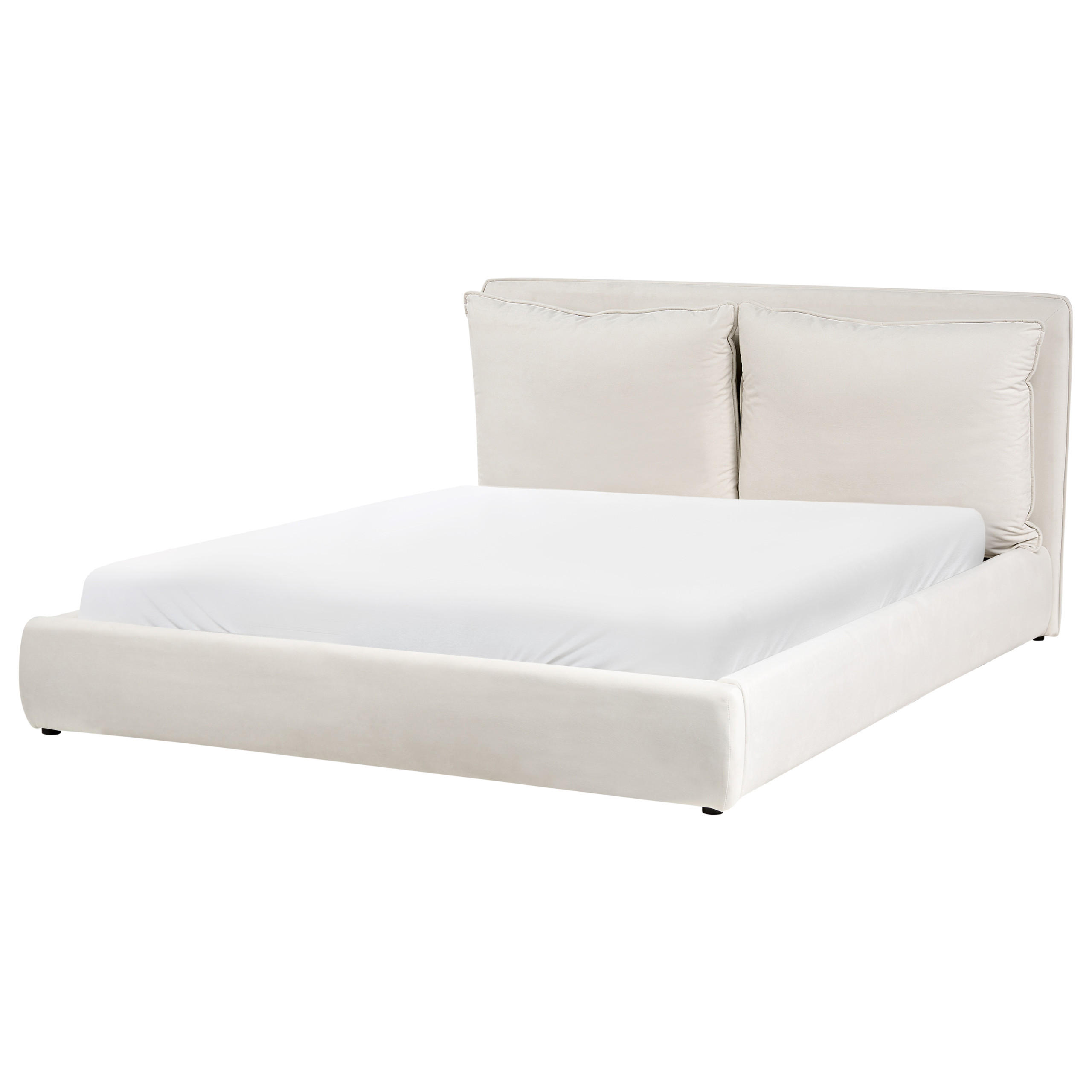 WASSERBETT 160/200 cm Hellbeige Bajonna - Beige/Schwarz, Textil (160/200cm) - Beliani