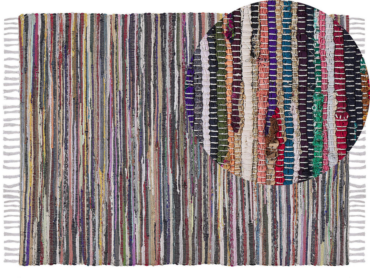 TEPPICH geflochten Danca 230/160 cm - Multicolor, Textil (160/230cm) - Beliani