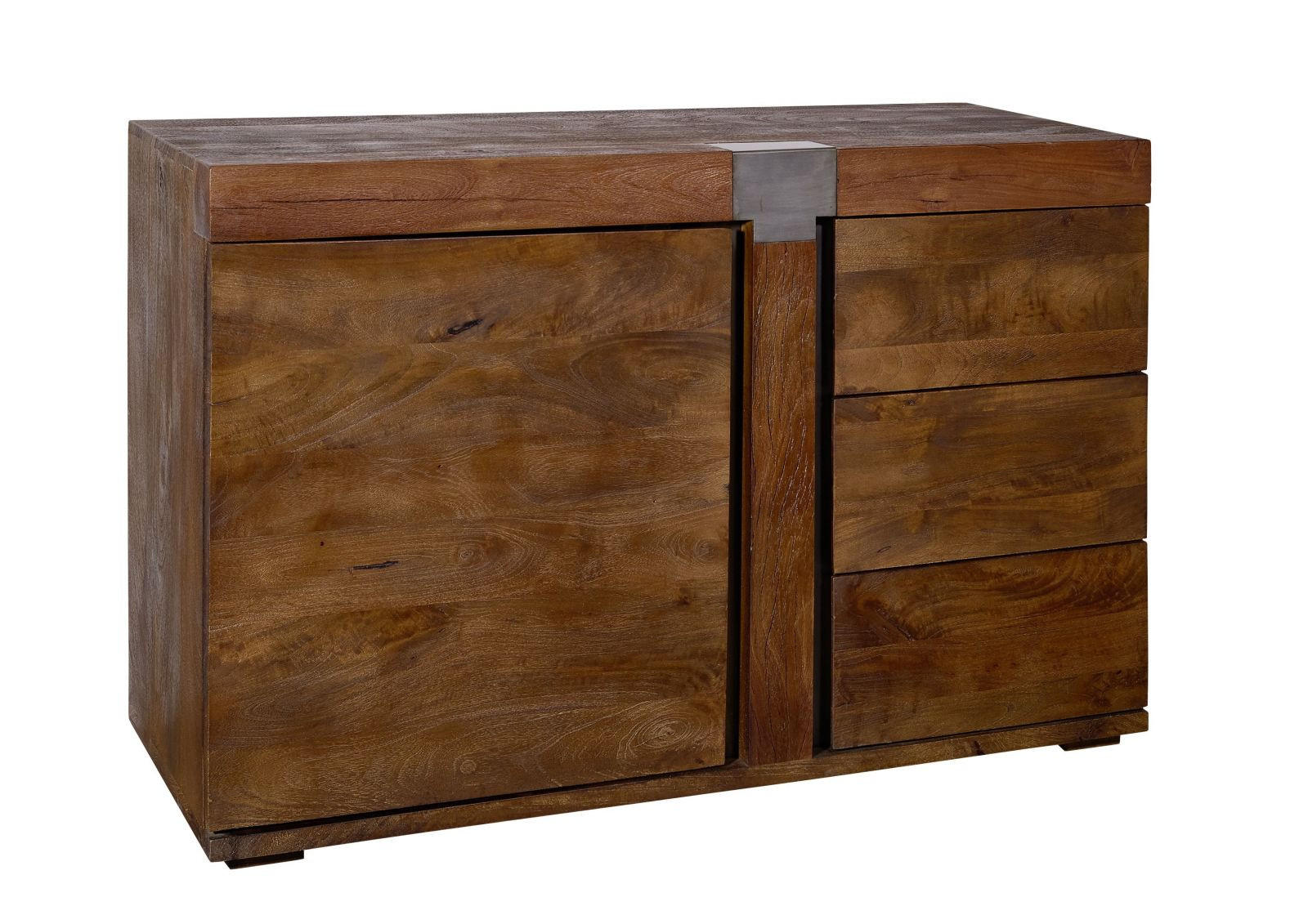 SIDEBOARD Mango 115x45x75 braun lackiert Amsterdam #09 - Braun, Holz (115/75/45cm) - Massivmoebel24