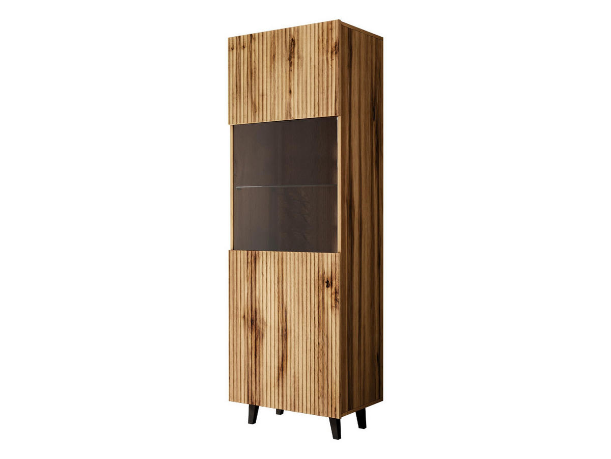 VITRINE Vamos - Schwarz/Braun, Holzwerkstoff/Kunststoff (60/183/42cm) - MIRJAN24
