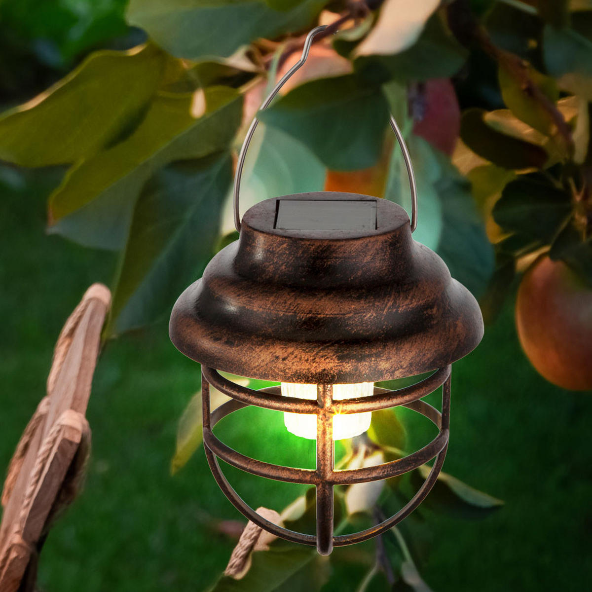 LED AUSSENLEUCHTE Rostoptik Braun 4er Set - Braun, Metall (8/8/14cm)