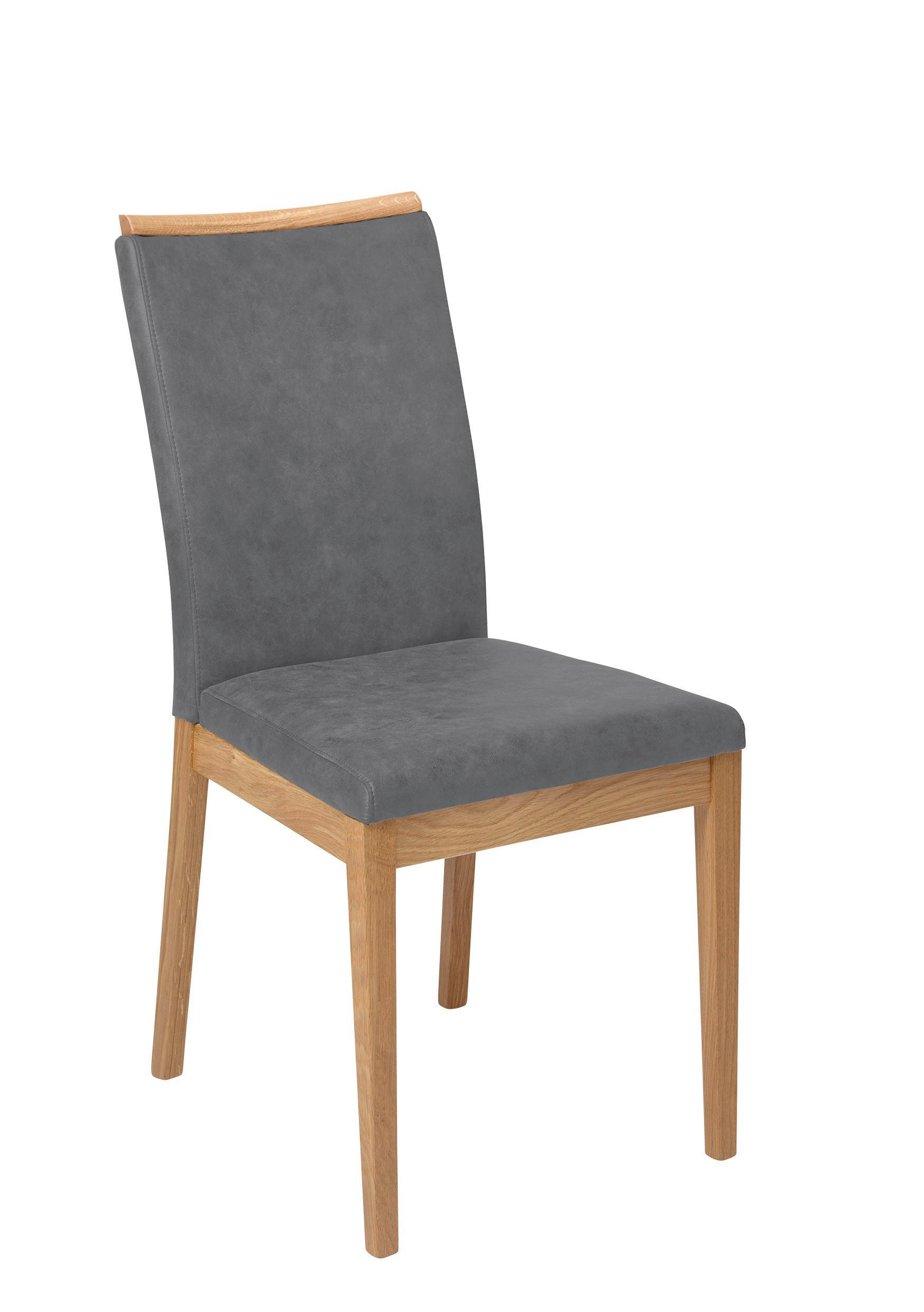 ESSZIMMERSTUHL 2er-Set Delfi 2 Wildeiche Massiv/Microfaser Grau - Grau, Holz (46/98/60cm) - 58aufmkessel