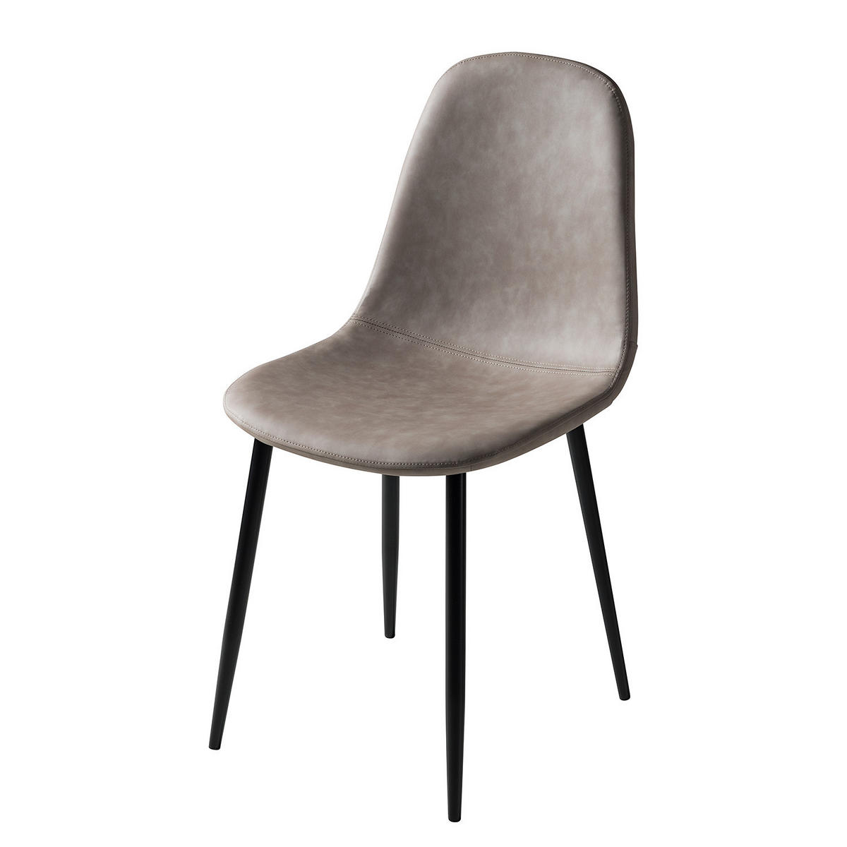 POLSTERSTUHL - Metall / Kunstleder - Taupe, Kunststoff/Metall (44/87/53cm) - home24