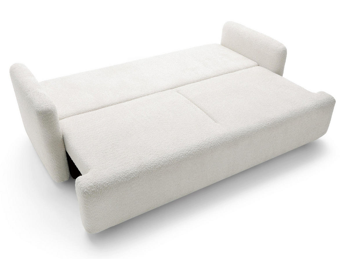 SCHLAFSOFA Lambina Cremeweiß Boucle - Creme/Schwarz, Kunststoff/Textil (227/92/104cm) - Selsey
