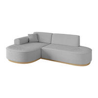 ECKSOFA Ottomane Links MARI-L1-v2 - 243x171x83 cm Hellgrau Bouclé - Hellgrau, Holzwerkstoff/Textil (243/171cm) - ALTDECOR
