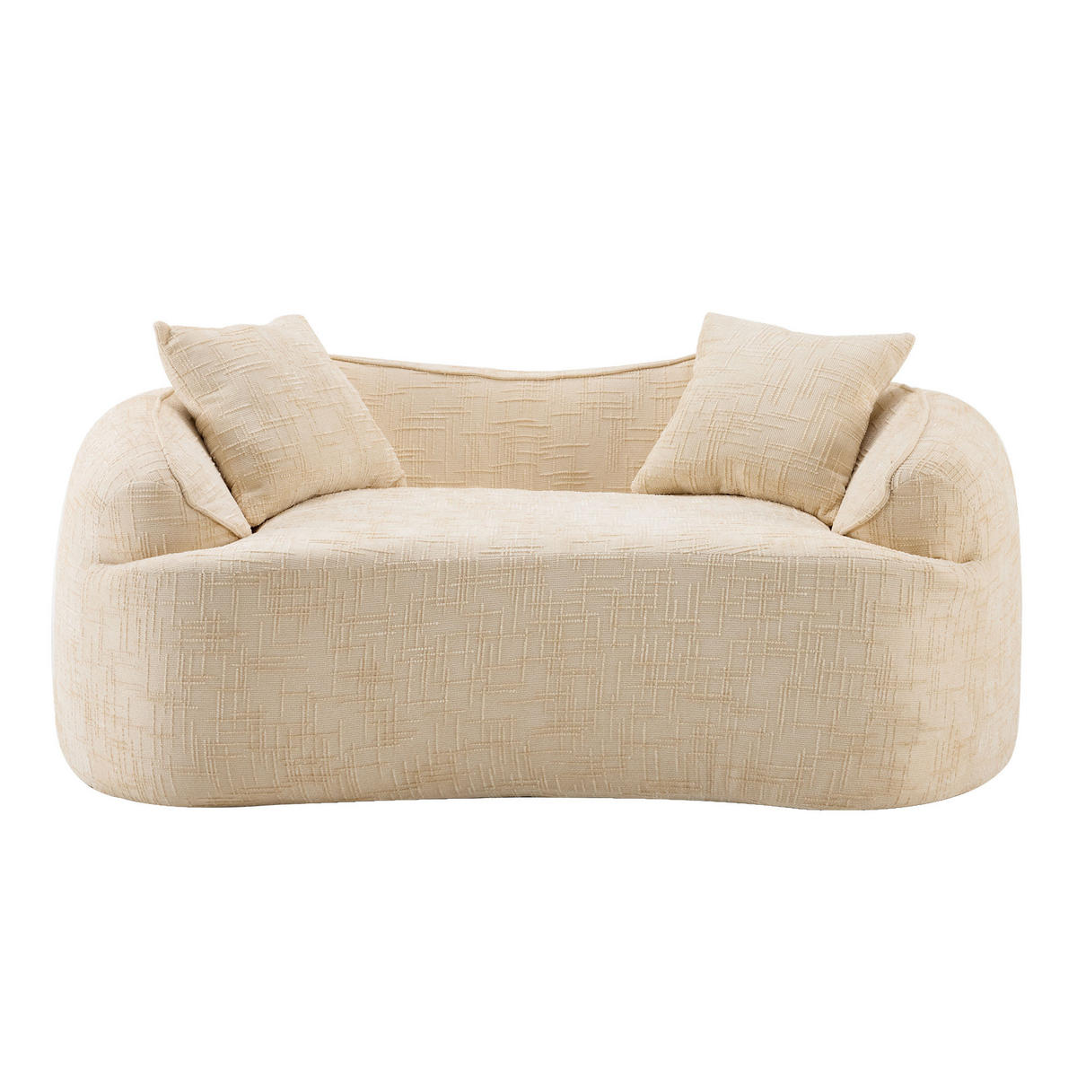 2-SITZER-SOFA DE-34984 gebogen mit 2 Kissen Beige - Beige, Textil (87/65/170cm) - ComfortXL