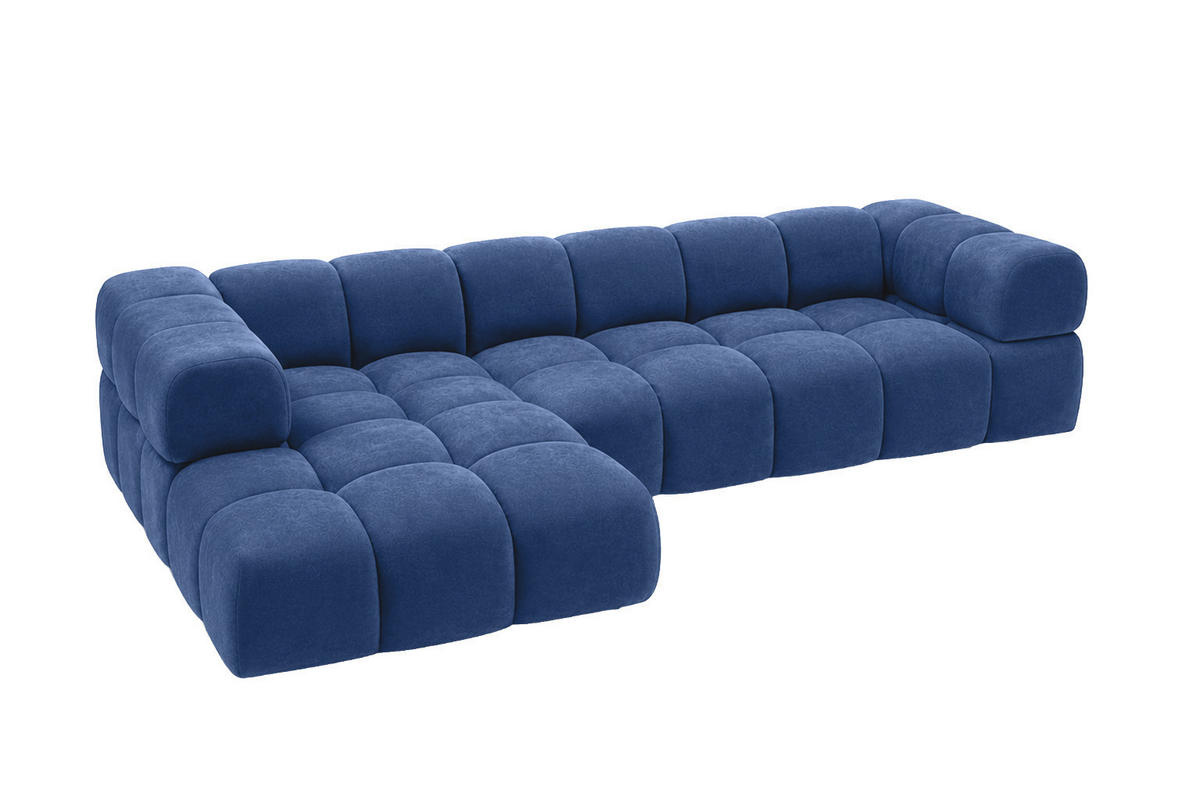 ECKSOFA L-Form, Veloursstoff Bluvel, Tintenblau, Links, Averro XL - Blau, Holz (320/150cm) - Kaiser Möbel