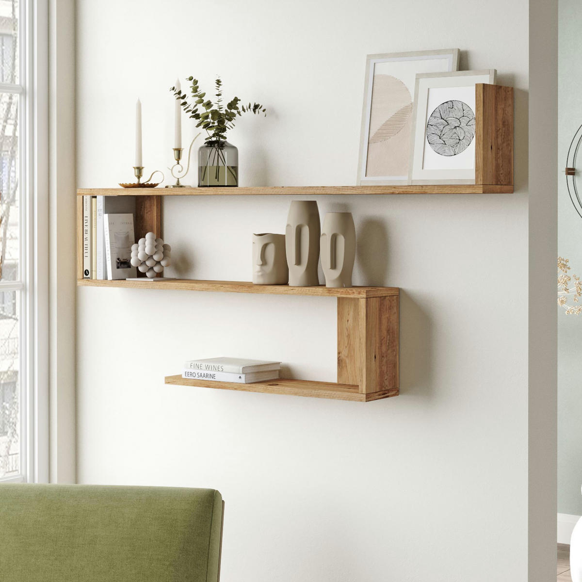 WANDREGAL Kitee - Naturfarben, Holzwerkstoff (120/71.5/14.5cm) - [en.casa]