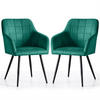 POLSTERSTUHL 2er Set, Metallbeine Grün, Schwarz 54/82/58 - Schwarz/Grün, Textil (54/82/58cm) - RAUMHIRSCH FURNITURE