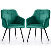 POLSTERSTUHL 2er Set, Metallbeine Grün, Schwarz 54/82/58 - Schwarz/Grün, Textil (54/82/58cm) - RAUMHIRSCH FURNITURE