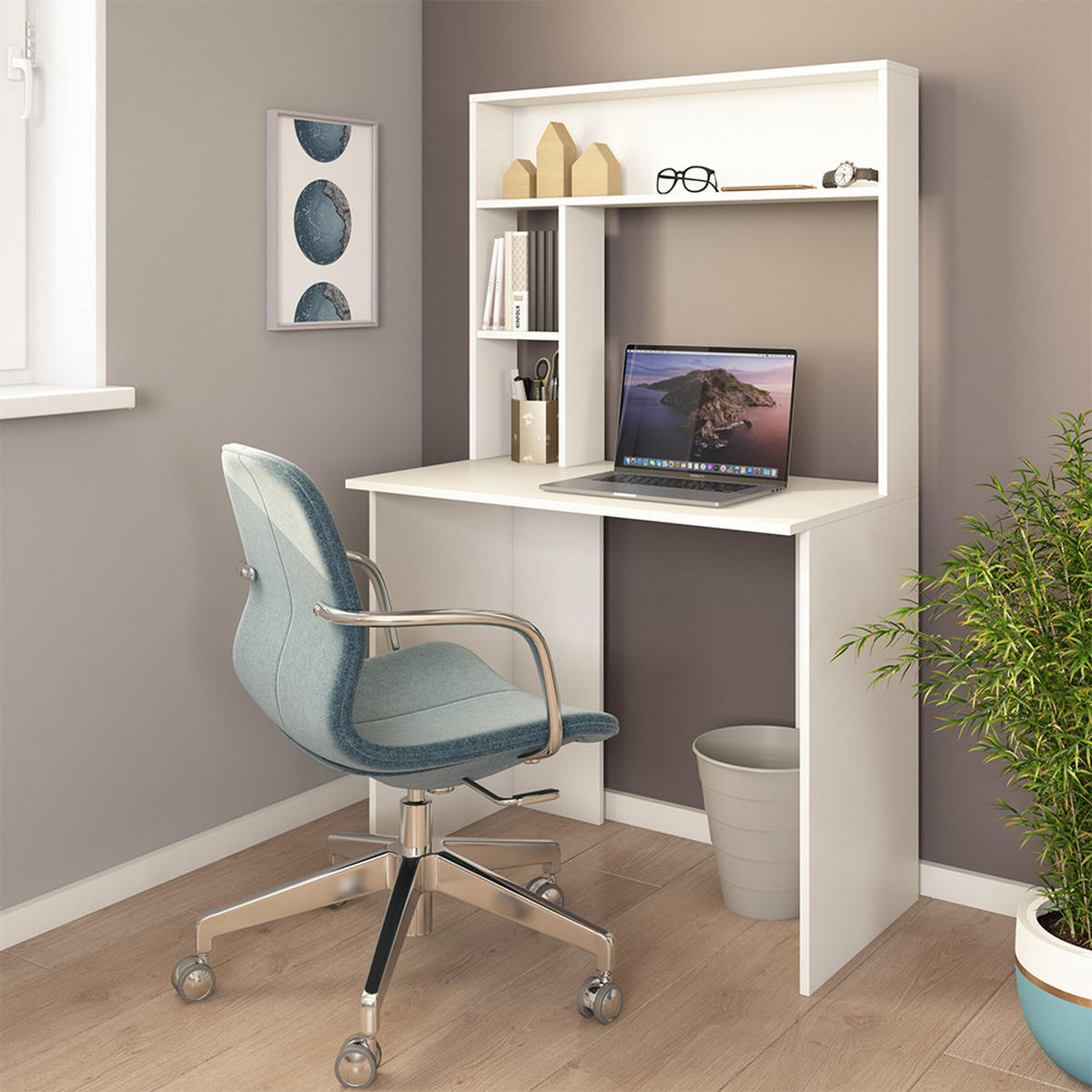 SCHREIBTISCH Albano Weiß 90 x 51.6 cm - Weiß, Holzwerkstoff (51.6/90/148.6cm) - Vicco