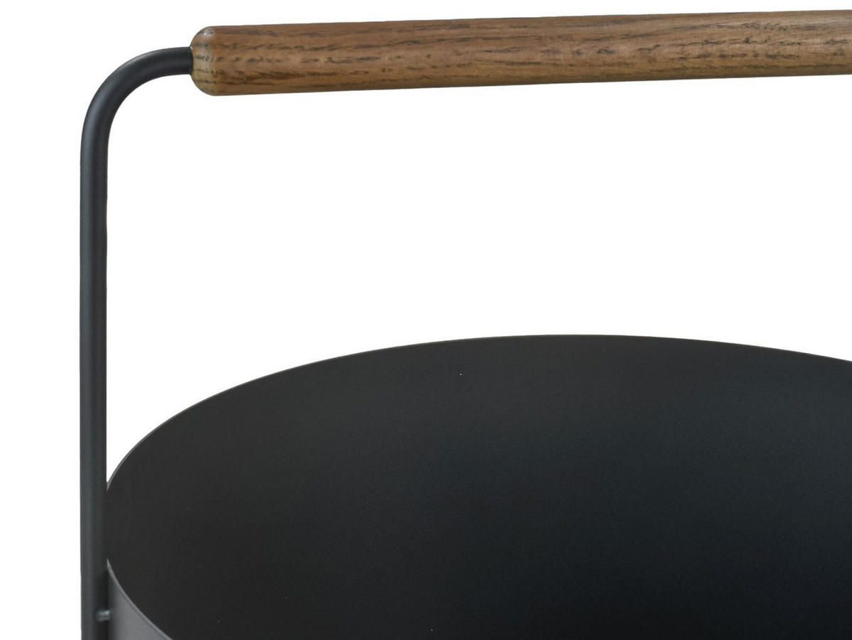 KAMINHOLZKORB Ashi "L" schwarz-braun 45/42cm - Braun, Metall (45/42/45cm) - Blomus