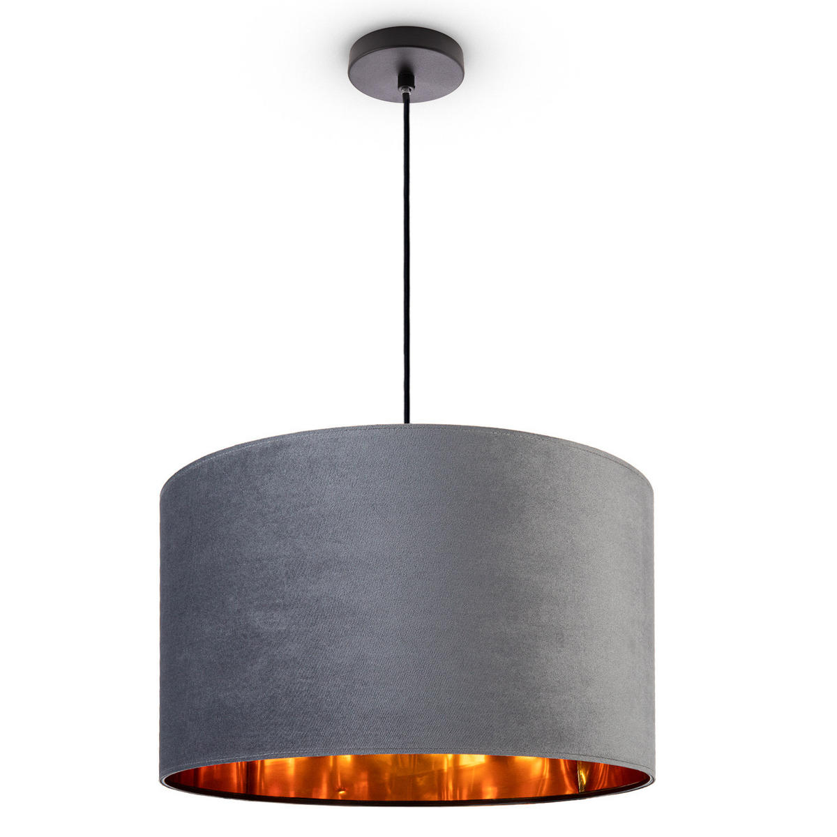 PENDELLEUCHTE Hugo Pd1 - Grau, Metall (45.5/45.5/28cm) - Paco Home