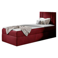 BOXBETT Carmen Mini, Seite zum Öffnen des Bettkastens: Rechts - Dunkelrot, Holz (90/200cm) - MIRJAN24