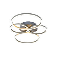 LED DECKENLEUCHTE Metall Silber Ring Design - Silberfarben, Kunststoff/Metall (65.5/40.6/7.5cm) - Globo Lighting
