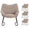 SESSEL Aliano - 4er Set - beige - Beige/Schwarz, Textil/Metall (67/76/73cm) - bene living