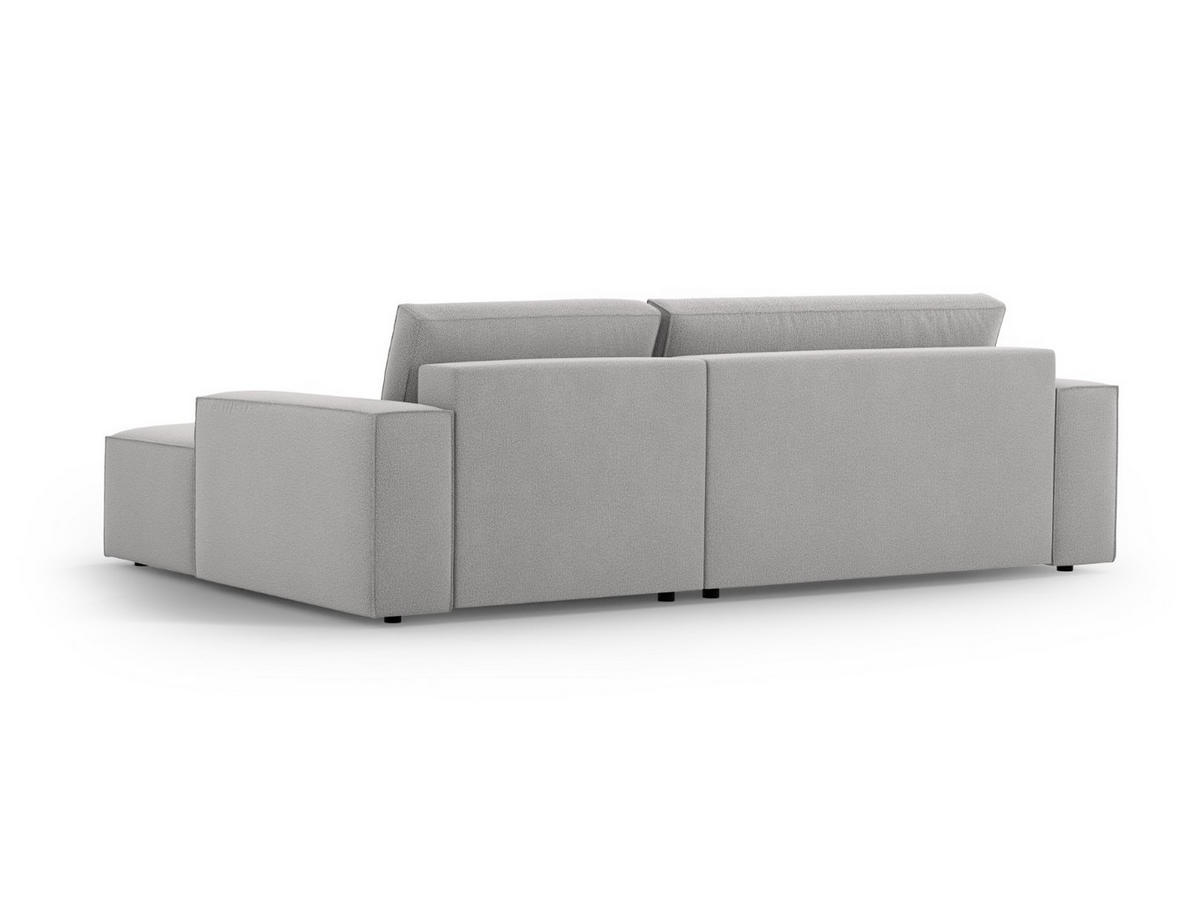 AUSKLAPPBARES-ECKSOFA rechts mit Container Jodie aus strukturiertem Stoff hellgrau 3 Sitzplätze - Hellgrau, Textil (246/151cm) - Micadoni