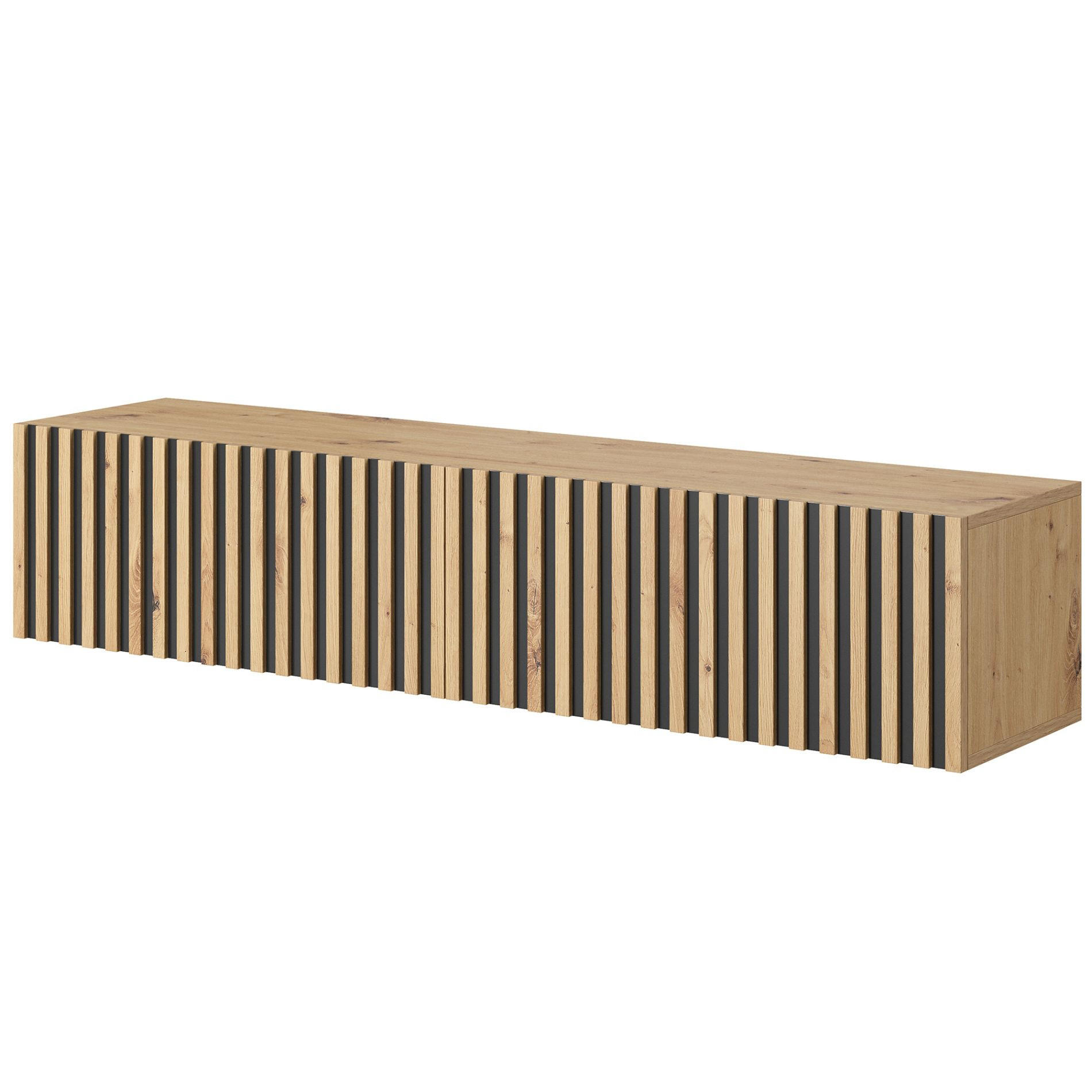 TV-HÄNGEBOARD Telire Eiche / Schwarz 138,6 cm - Schwarz/Eiche Artisan, Holzwerkstoff (138.6/30/31.6cm) - Selsey