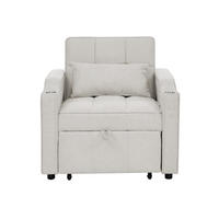 RELAXSESSEL 190/85/86 cm Beige mit USB-/Typ-C-Anschluss und Seitentasche - Beige, Textil (190/86/85cm) - Oxeza