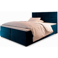 POSTEL BOXSPRING LENA 160x200 cm, s matrací a úložným prostorem, modrá - modrá, kompozitní dřevo/textil (160/200cm) - MASSENO