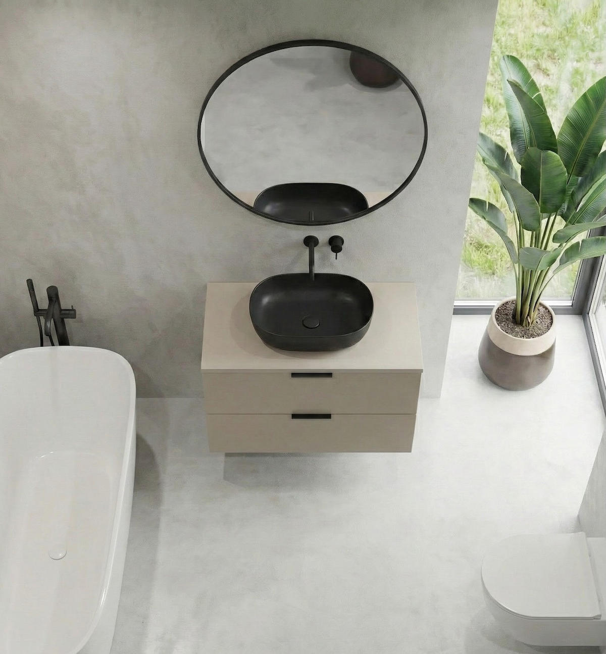 WASCHBECKENUNTERSCHRANK Pyra 2 Schubladen Cashmere - 80 x 46 x 52 cm - Kaschmir, Holz (80/46/52cm) - Badplaats