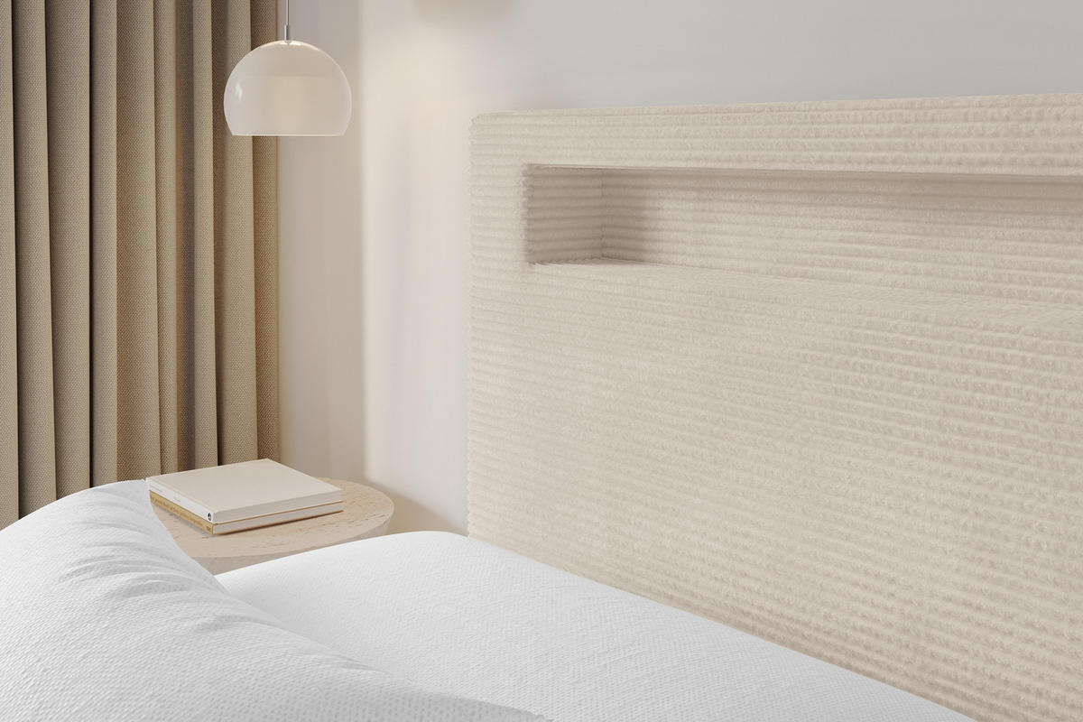 POLSTERBETT mit Bettkasten und Lattenrost, Boxbett ohne Matratze - GOLA 180x200 Beige - Kaschmir, Holzwerkstoff/Textil (180/200cm) - ALTDECOR