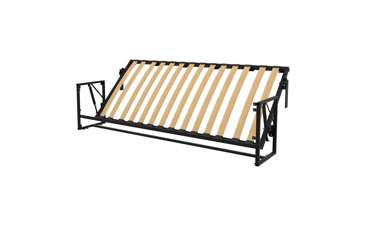 WANDBETT Morphy Classik Modulares SizeFlex- und TypeFlex-System - 190x 80 Horizontal - Schwarz, Holz/Metall (190/80cm) - WallBedKing