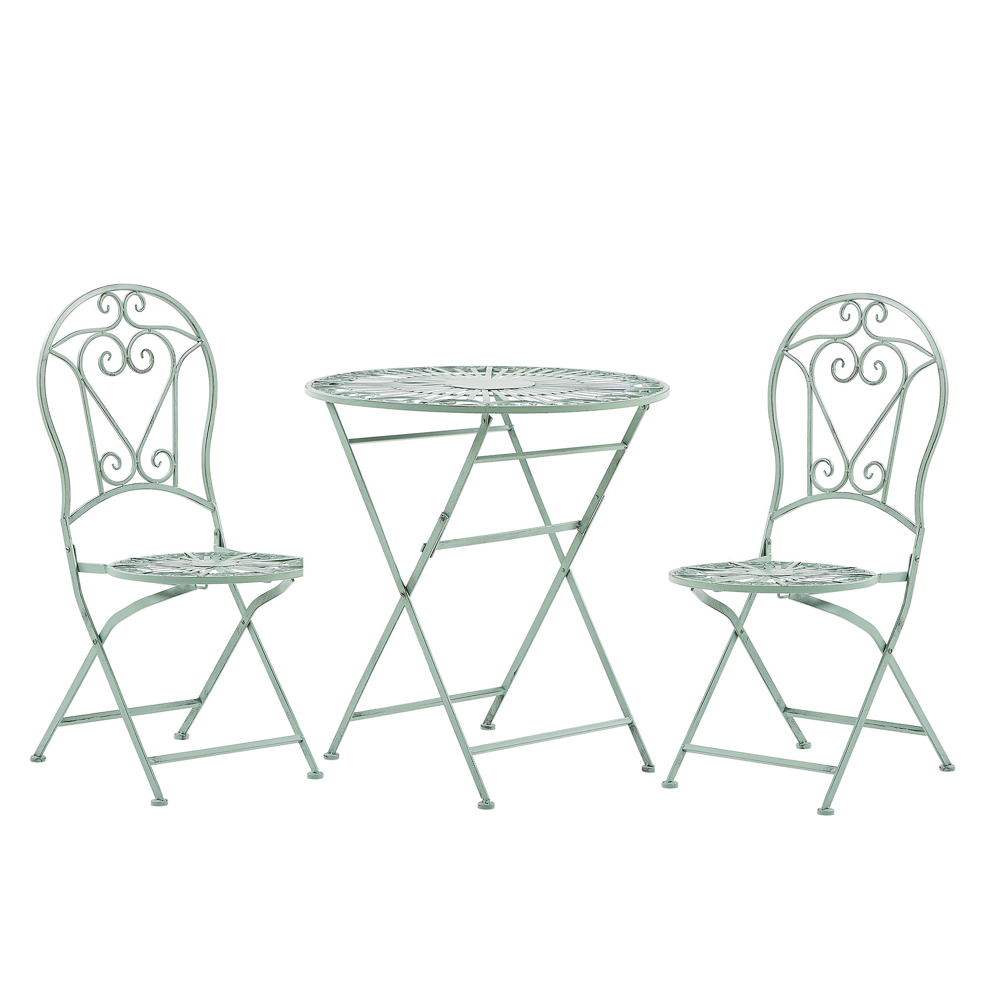 SET DE BALCON cu 2 locuri metal masa plianta verde Trento