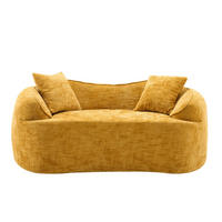 2-SITZER Sofa gebogen mit Armlehnen, ergonomischer Komfort und fertig montiert, Gelb - Gelb, Kunststoff (87/70/170cm) - Modfu