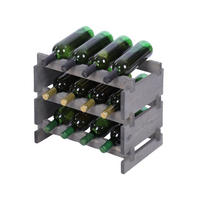 WEINREGAL VINOTECA FLEX PRO HxBxT 37x46x28cm 12 Flaschen auf 3 Ebenen Grau - Grau, Holz (46/37/28cm) - PROREGAL