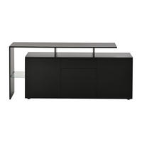 SIDEBOARD LED Schwarz Hochglanz Mehrzweckschrank Stauraum - Schwarz, Holzwerkstoff (35/70/160cm) - FLIEKS