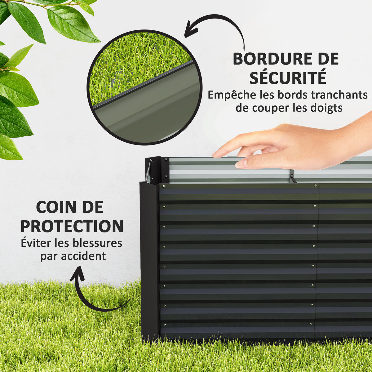 HOCHBEET-SET DE-12168 2er-Set 120/60/60 cm, offener Boden Dunkelgrau - Dunkelgrau, Metall (120/60/60cm) - ComfortXL