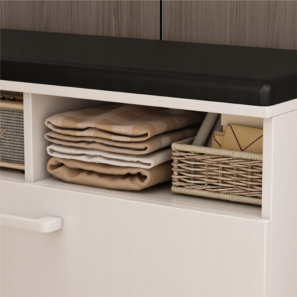 SCHUHSCHRANK, weiß 85/35/36 cm - Weiß, Holzwerkstoff (85/46/35cm)