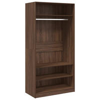 KLEIDERSCHRANK mit 4 Fächer, 100/50/200 cm, aus Holzwerkstoff, in Braun Eiche-Optik - Braun, Holz (100/200/50cm) - vidaXL