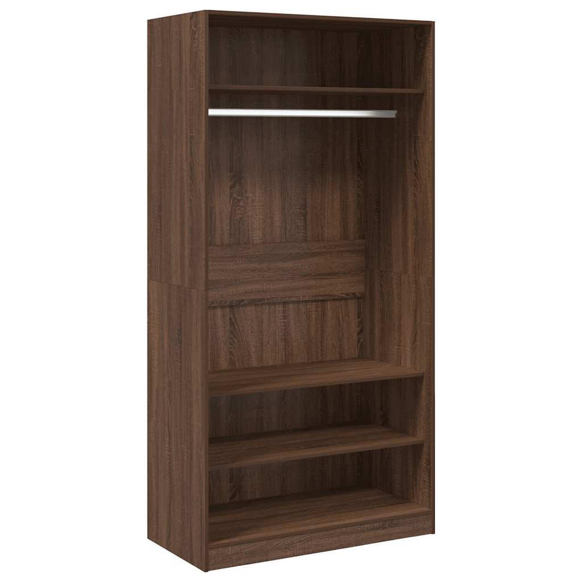 KLEIDERSCHRANK mit 4 Fächer, 100/50/200 cm, aus Holzwerkstoff, in Braun Eiche-Optik - Braun, Holz (100/200/50cm) - vidaXL