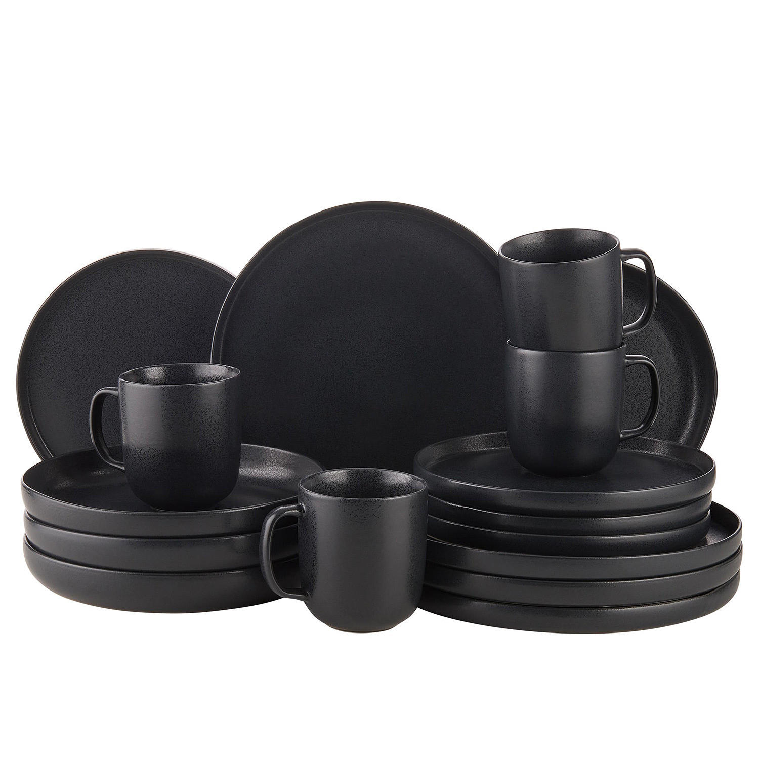 Butlers Geschirrset Schwarz 27x1x27 cm