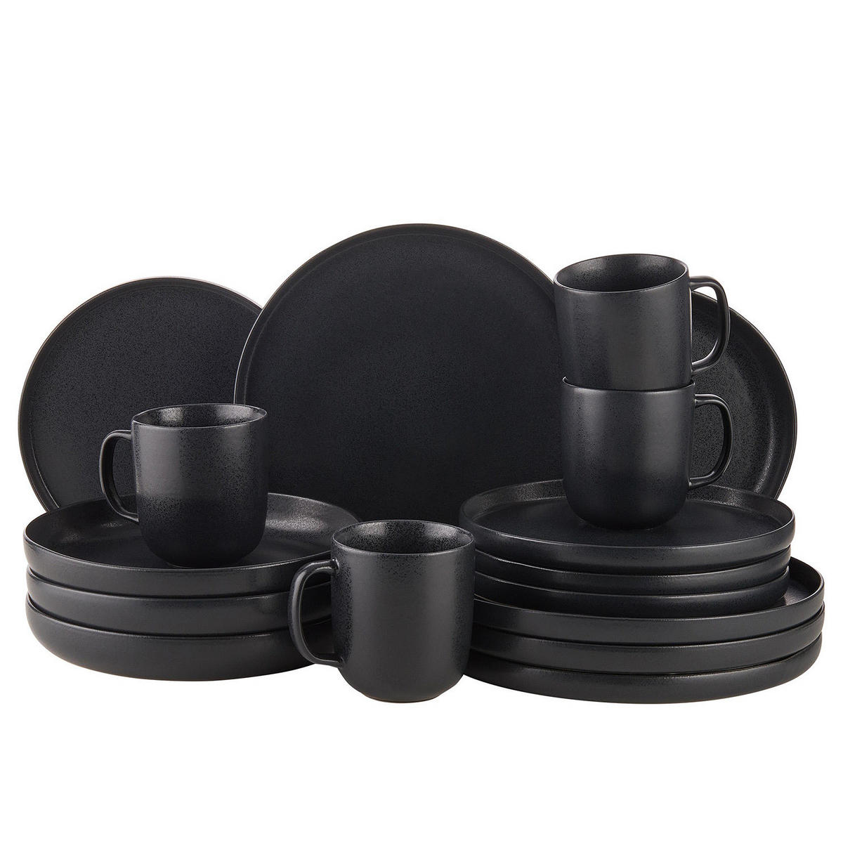 GESCHIRR-SET (16-teilig) Casa Nova - Schwarz, Keramik (27/1/27cm) - BUTLERS